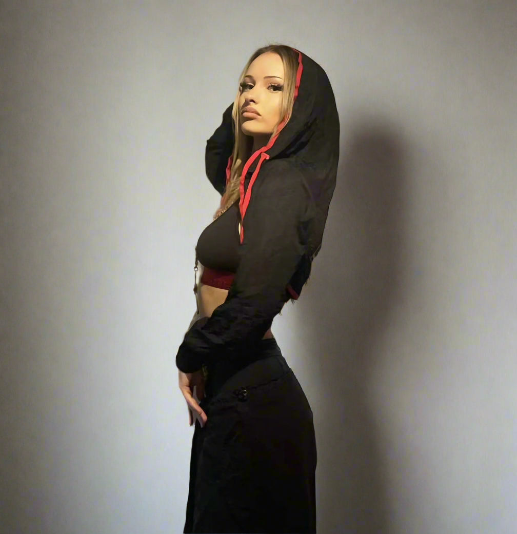 CLEARANCE First Edition Pop Hood (black with red trim)